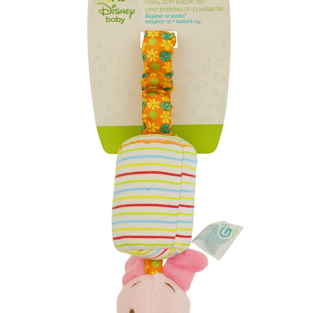 DISNEY Baby Piglet Hanging Toy Chime Rattle Winnie the Pooh Infant Clip Strap